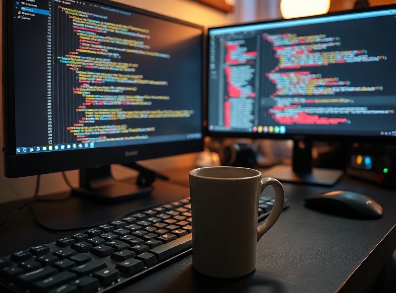 Entwickler-Arbeitsplatz mit Cindermark API Code auf dem Bildschirm